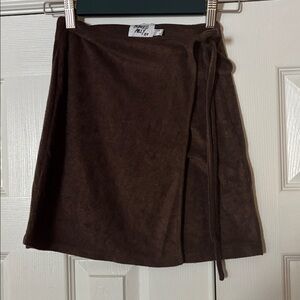 Princess Polly Brown Wrap Mini Skirt